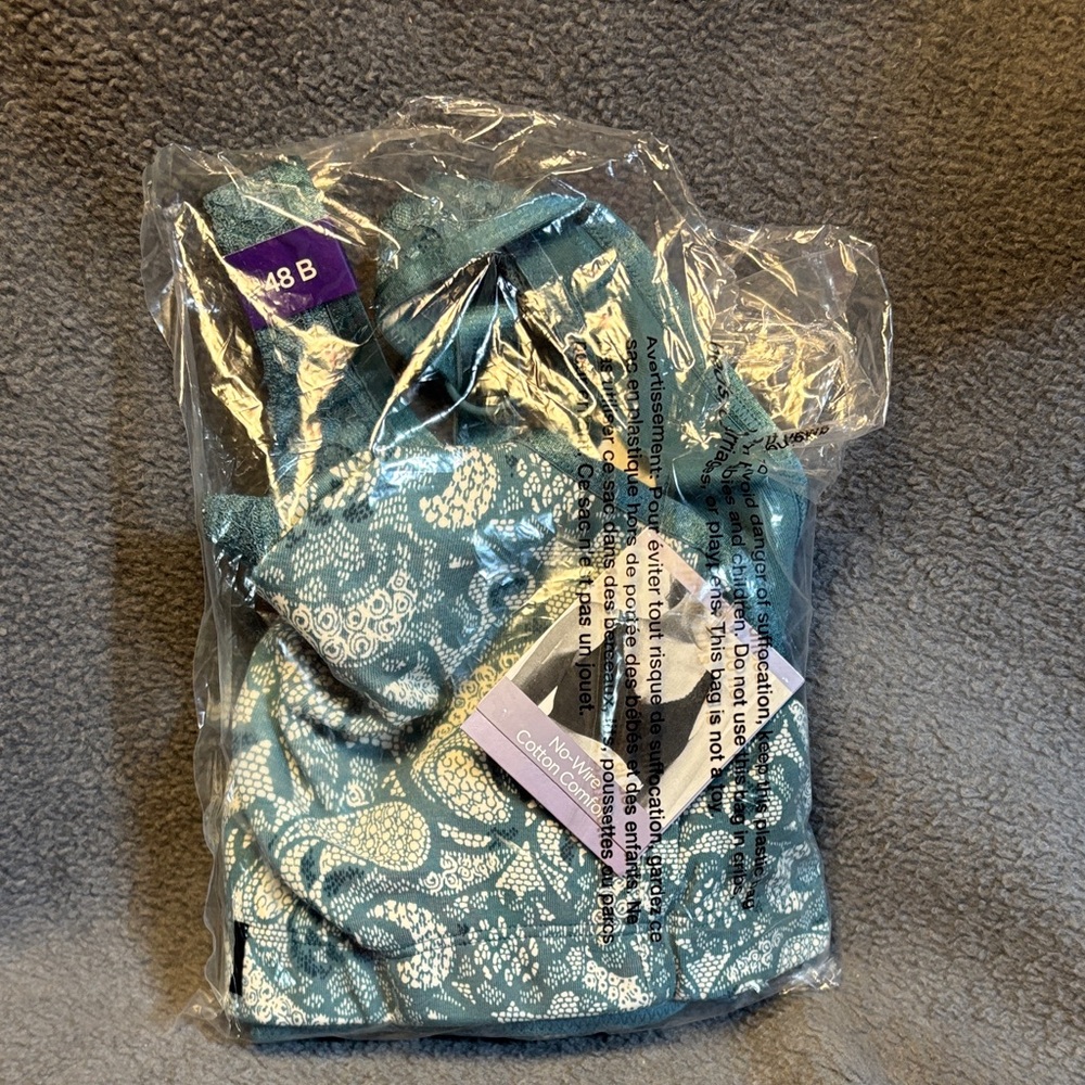 Catherines Teal and White Floral Bra